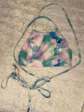 Pastel Watercolor Halter Tie Crop Top